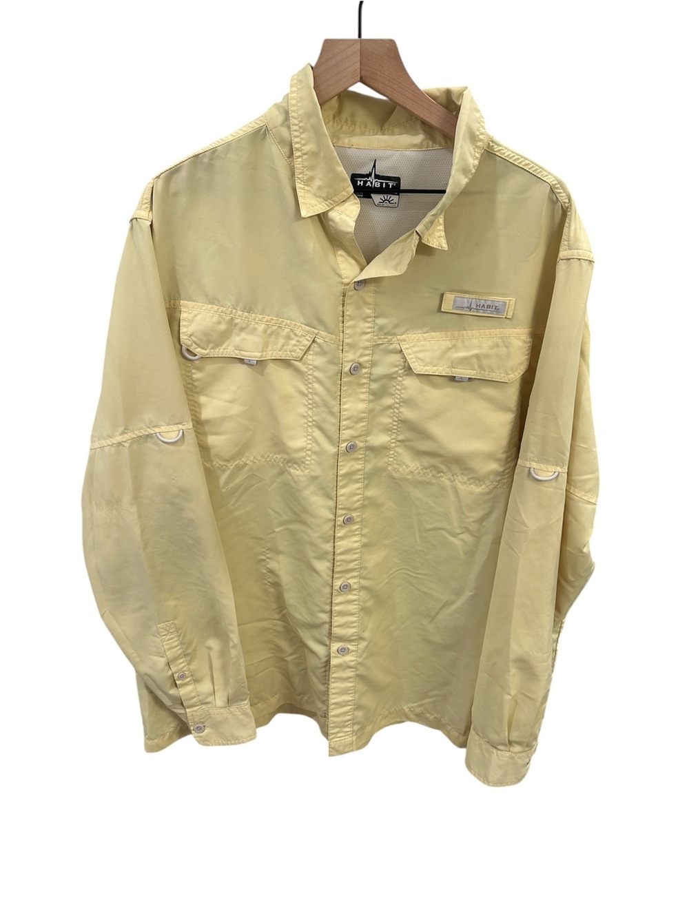 Habit Long Sleeve Fishing Shirt Men’s XL Vented Performance Button-Up Yellow